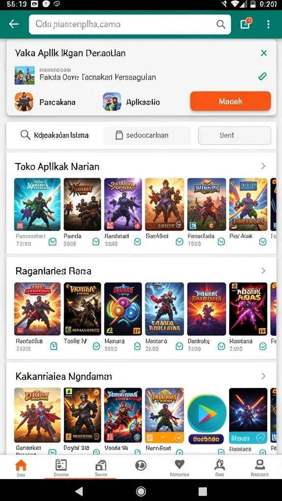 Screenshot menunjukkan grafis menawan dan desain karakter yang unik.