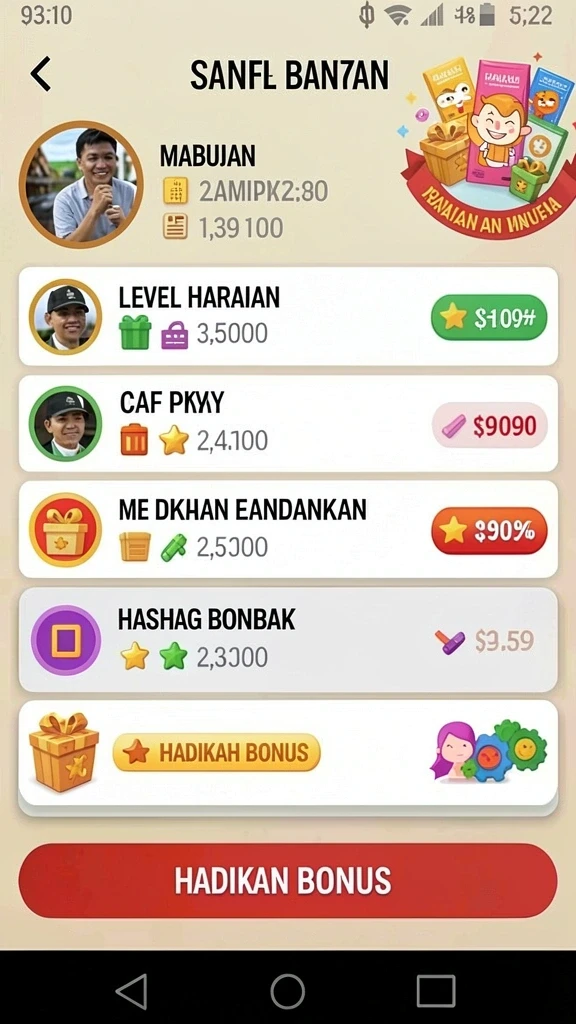 Berbagai karakter unik untuk dipilih.