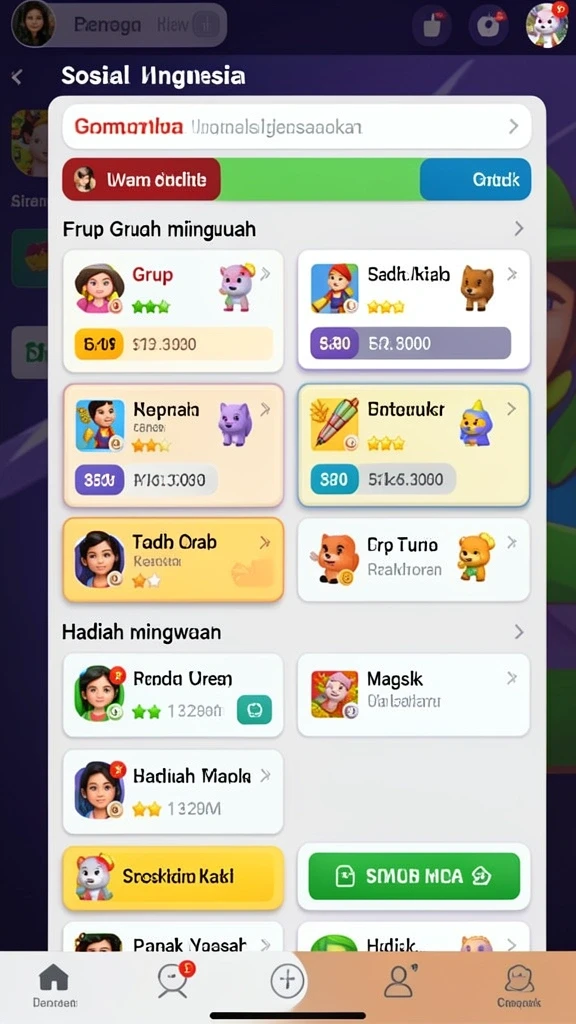 Tampilan menu utama UNGUTOTO yang menarik.